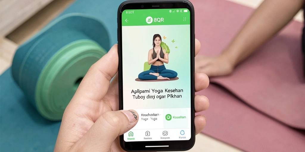 Screenshot aplikasi 8QR menampilkan fitur Yoga yang interaktif dan mudah digunakan.