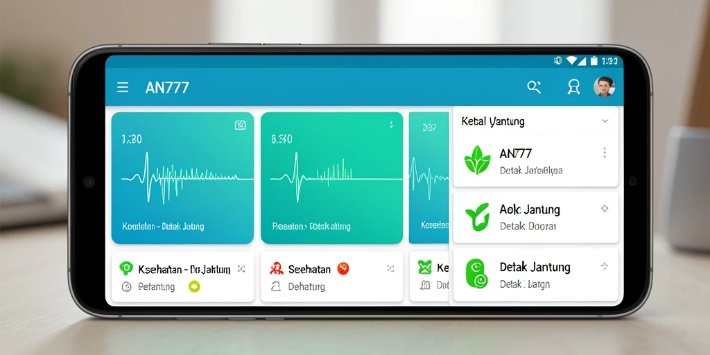 Antarmuka AN777 yang menunjukkan pengukuran detak jantung dengan jelas.