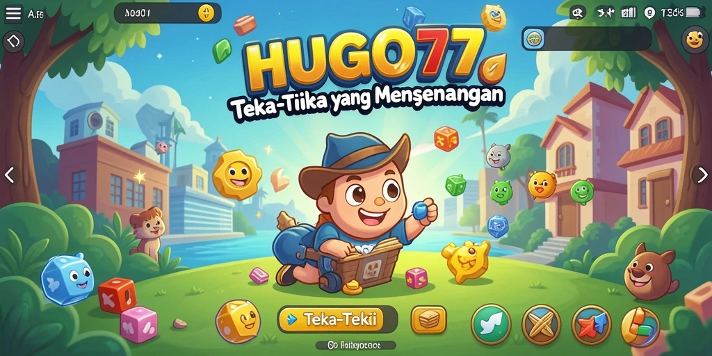 Tampilan antarmuka menarik HUGO77 dengan berbagai teka-teki menantang.