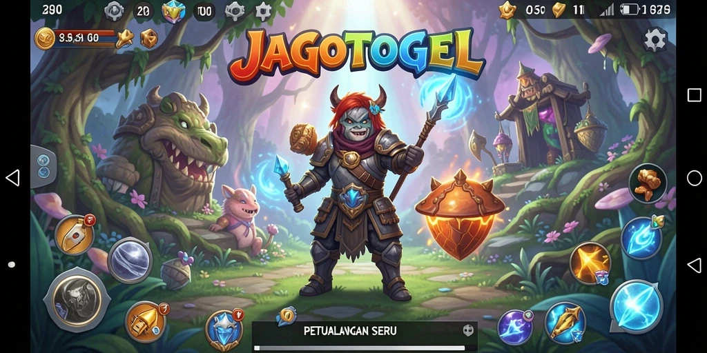 Tampilan antarmuka JAGOTOGEL yang interaktif dan penuh warna.