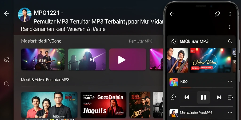 Screenshot MPO1221 menampilkan antarmuka Pemutar MP3 yang menarik dan user-friendly.
