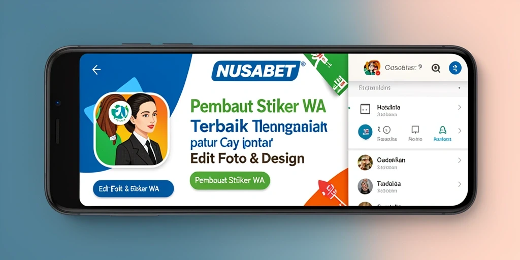 Antarmuka pengguna aplikasi NUSABET untuk Pembuat Stiker WA yang intuitif.
