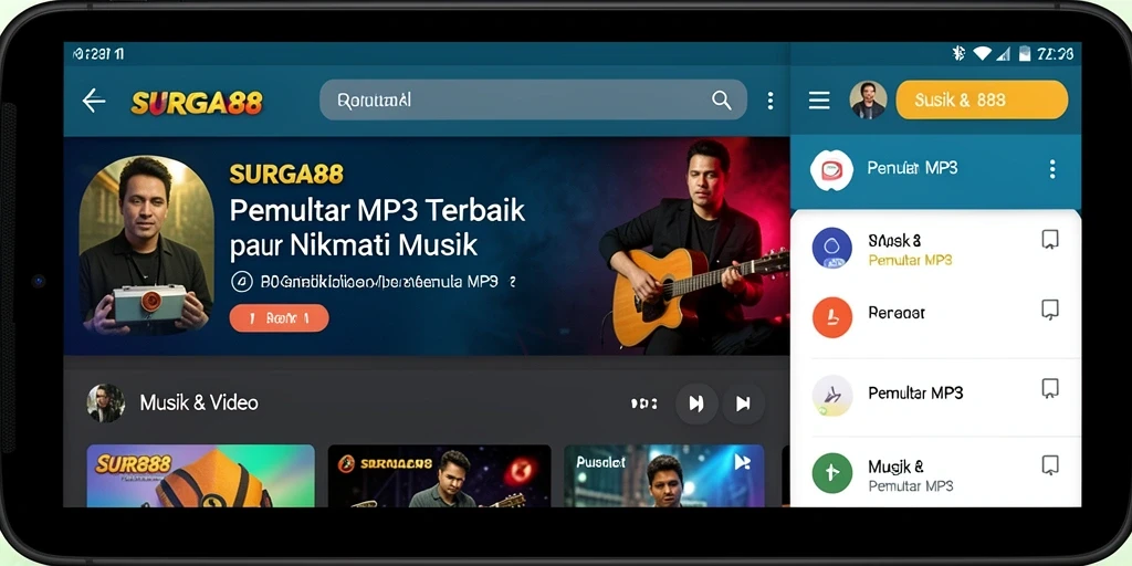 Antarmuka sederhana SURGA88 untuk pemutar MP3.